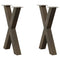 vidaXL Dining Table Legs X-Shaped 2 pcs Natural Steel 50x(72-73) cm Steel