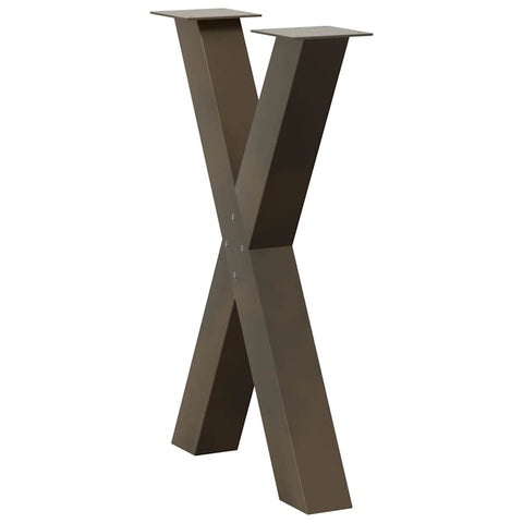 vidaXL Dining Table Legs X-Shaped 2 pcs Natural Steel 50x(72-73) cm Steel