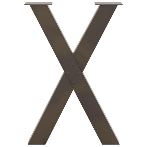 vidaXL Dining Table Legs X-Shaped 2 pcs Natural Steel 50x(72-73) cm Steel