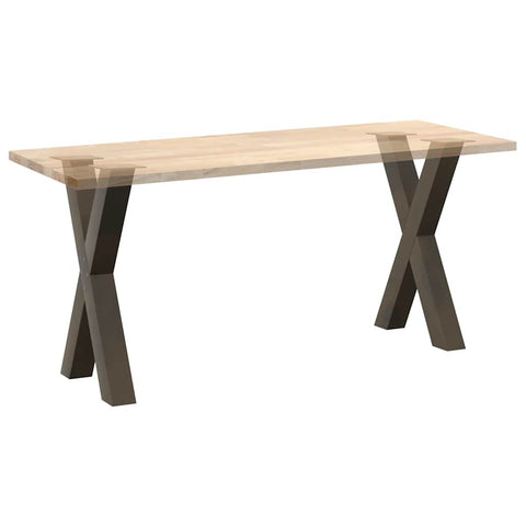 vidaXL Dining Table Legs X-Shaped 2 pcs Natural Steel 50x(72-73) cm Steel