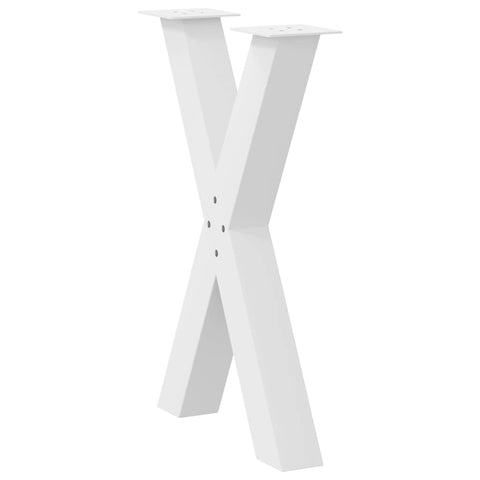 vidaXL Dining Table Legs X-Shaped 2 pcs White 60x(72-73) cm Steel