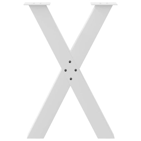 vidaXL Dining Table Legs X-Shaped 2 pcs White 60x(72-73) cm Steel