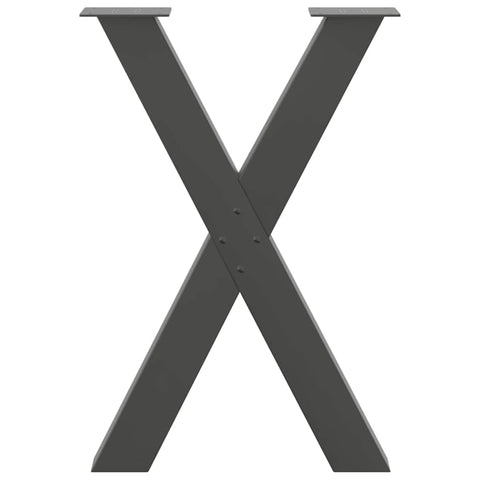 vidaXL Dining Table Legs X-Shaped 2 pcs Anthracite 60x(72-73) cm Steel