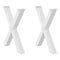 vidaXL Dining Table Legs X-Shaped 2 pcs White 70x(72-73) cm Steel