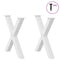 vidaXL Dining Table Legs X-Shaped 2 pcs White 70x(72-73) cm Steel