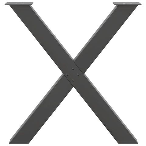 vidaXL Dining Table Legs X-Shaped 2 pcs Anthracite 70x(72-73) cm Steel