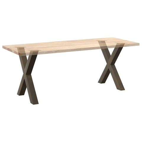 vidaXL Dining Table Legs X-Shaped 2 pcs Natural Steel 70x(72-73) cm Steel
