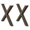 vidaXL Dining Table Legs X-Shaped 2 pcs Natural Steel 90x(72-73) cm Steel