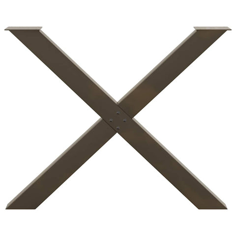 vidaXL Dining Table Legs X-Shaped 2 pcs Natural Steel 90x(72-73) cm Steel