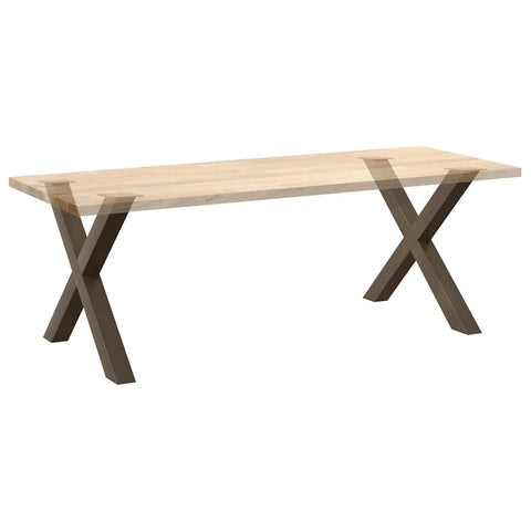 vidaXL Dining Table Legs X-Shaped 2 pcs Natural Steel 90x(72-73) cm Steel