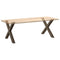 vidaXL Dining Table Legs X-Shaped 2 pcs Natural Steel 90x(72-73) cm Steel