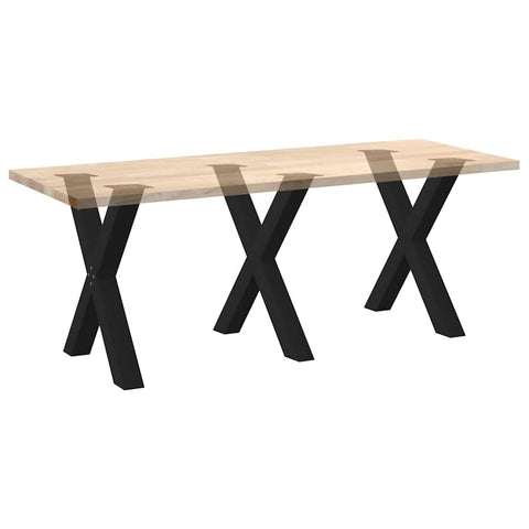 vidaXL Dining Table Legs X-Shaped 3 pcs Black 70x(72-73) cm Steel