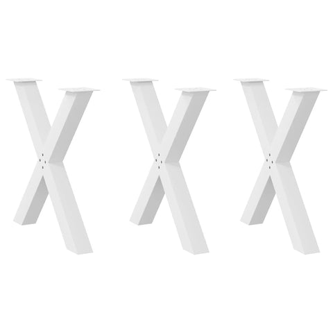 vidaXL Dining Table Legs X-Shaped 3 pcs White 70x(72-73) cm Steel