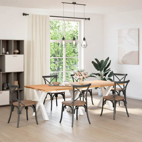 vidaXL Dining Table Legs X-Shaped 3 pcs White 70x(72-73) cm Steel
