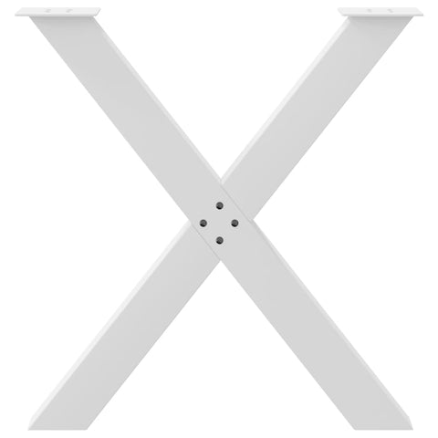 vidaXL Dining Table Legs X-Shaped 3 pcs White 70x(72-73) cm Steel