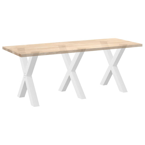 vidaXL Dining Table Legs X-Shaped 3 pcs White 70x(72-73) cm Steel