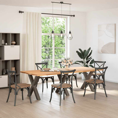 vidaXL Dining Table Legs X-Shaped 3 pcs Natural Steel 70x(72-73) cm Steel