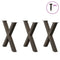vidaXL Dining Table Legs X-Shaped 3 pcs Natural Steel 70x(72-73) cm Steel