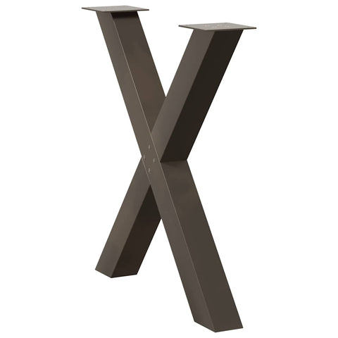 vidaXL Dining Table Legs X-Shaped 3 pcs Natural Steel 70x(72-73) cm Steel