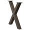 vidaXL Dining Table Legs X-Shaped 3 pcs Natural Steel 70x(72-73) cm Steel