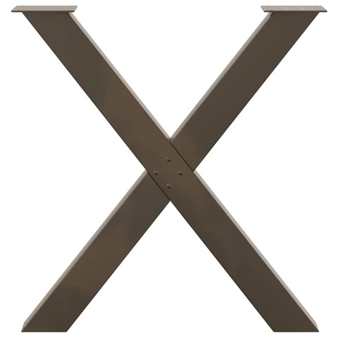 vidaXL Dining Table Legs X-Shaped 3 pcs Natural Steel 70x(72-73) cm Steel