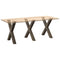 vidaXL Dining Table Legs X-Shaped 3 pcs Natural Steel 70x(72-73) cm Steel