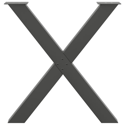 vidaXL Dining Table Legs X-Shaped 3 pcs Anthracite 80x(72-73) cm Steel