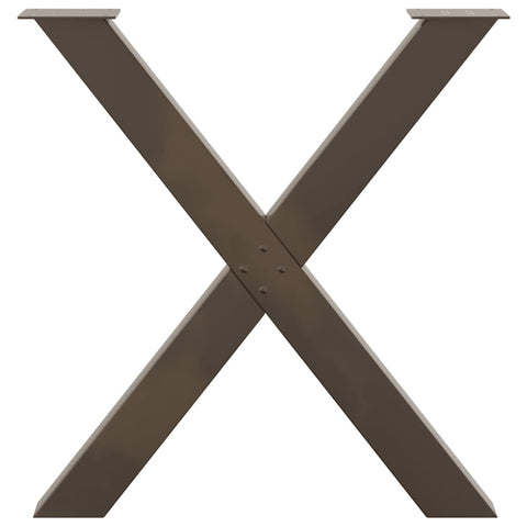 vidaXL Dining Table Legs X-Shaped 3 pcs Natural Steel 80x(72-73) cm Steel