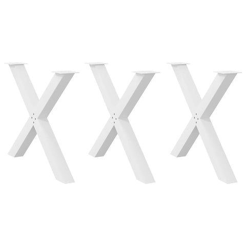 vidaXL Dining Table Legs X-Shaped 3 pcs White 90x(72-73) cm Steel