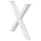 vidaXL Dining Table Legs X-Shaped 3 pcs White 90x(72-73) cm Steel