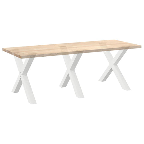 vidaXL Dining Table Legs X-Shaped 3 pcs White 90x(72-73) cm Steel