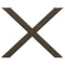 vidaXL Dining Table Legs X-Shaped 3 pcs Natural Steel 90x(72-73) cm Steel