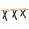 vidaXL Dining Table Legs X-Shaped 3 pcs Natural Steel 90x(72-73) cm Steel