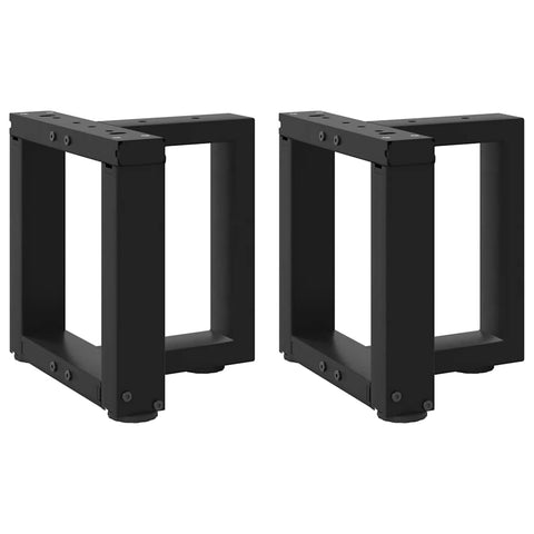 vidaXL Coffee Table Legs T-Shaped 2 pcs Black 30x25x(30-31) cm Steel