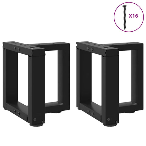 vidaXL Coffee Table Legs T-Shaped 2 pcs Black 30x25x(30-31) cm Steel