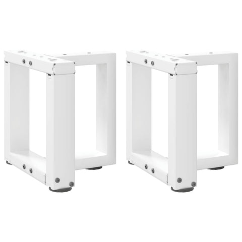 vidaXL Coffee Table Legs T-Shaped 2 pcs White 30x25x(30-31) cm Steel
