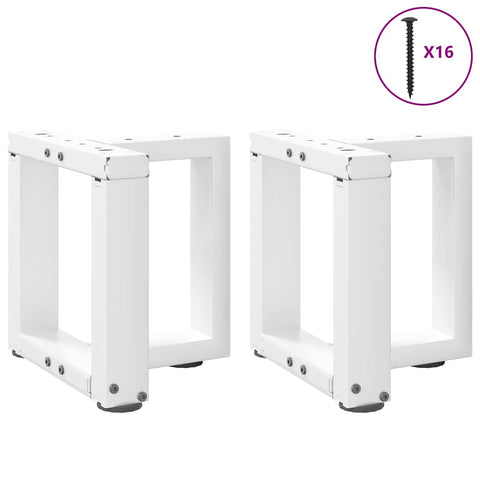 vidaXL Coffee Table Legs T-Shaped 2 pcs White 30x25x(30-31) cm Steel