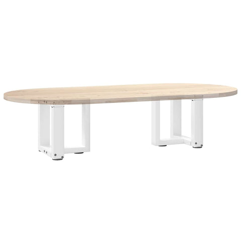vidaXL Coffee Table Legs T-Shaped 2 pcs White 30x25x(30-31) cm Steel