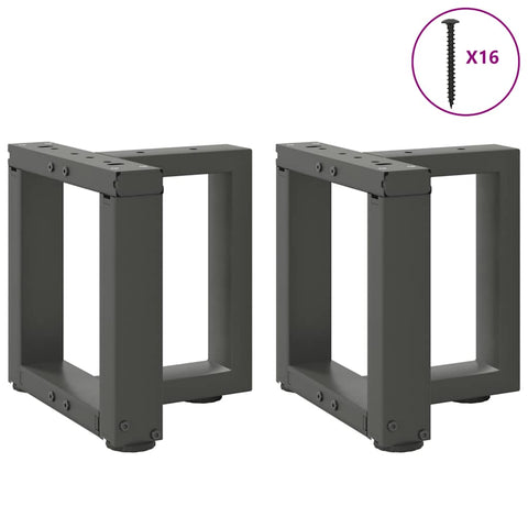 vidaXL Coffee Table Legs T-Shaped 2 pcs Anthracite 30x25x(30-31) cm Steel