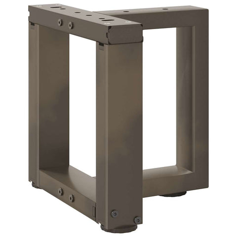 vidaXL Coffee Table Legs T-Shaped 2 pcs Natural Steel 30x25x(30-31) cm Steel