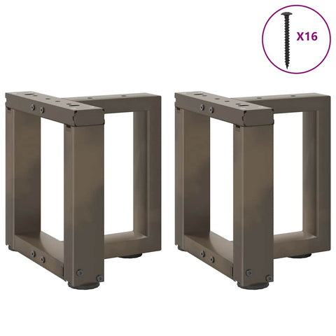 vidaXL Coffee Table Legs T-Shaped 2 pcs Natural Steel 30x25x(30-31) cm Steel
