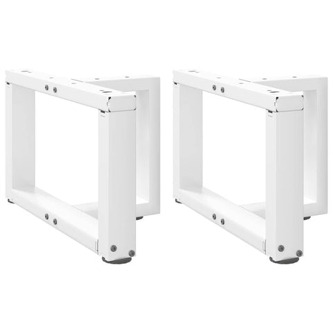 vidaXL Coffee Table Legs T-Shaped 2 pcs White 40x25x(30-31) cm Steel