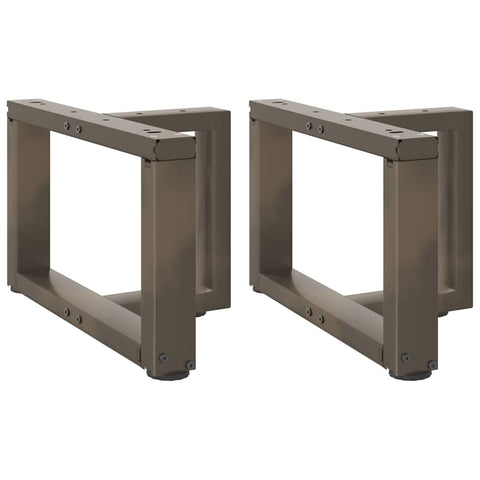 vidaXL Coffee Table Legs T-Shaped 2 pcs Natural Steel 40x25x(30-31) cm Steel