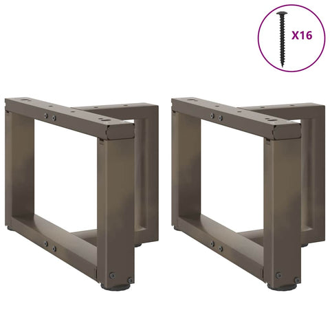 vidaXL Coffee Table Legs T-Shaped 2 pcs Natural Steel 40x25x(30-31) cm Steel