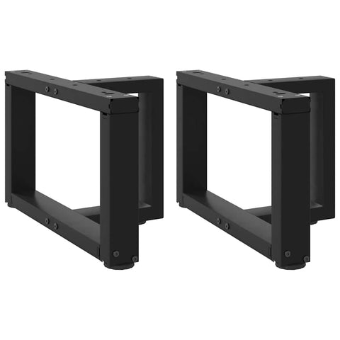 vidaXL Coffee Table Legs T-Shaped 2 pcs Black 50x25x(30-31) cm Steel