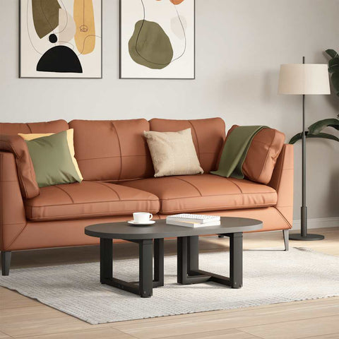 vidaXL Coffee Table Legs T-Shaped 2 pcs Black 50x25x(30-31) cm Steel