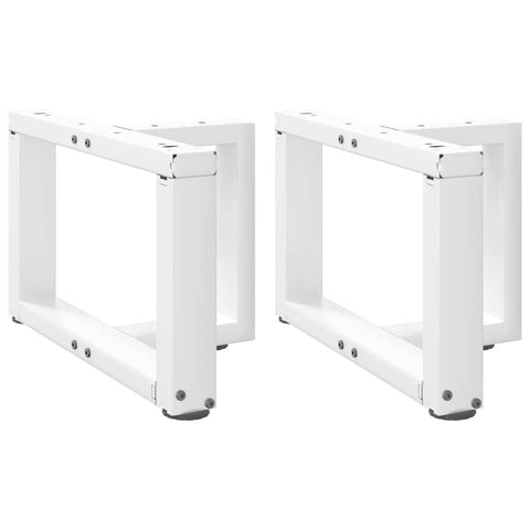 vidaXL Coffee Table Legs T-Shaped 2 pcs White 50x25x(30-31) cm Steel