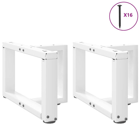 vidaXL Coffee Table Legs T-Shaped 2 pcs White 50x25x(30-31) cm Steel