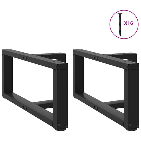 vidaXL Coffee Table Legs T-Shaped 2 pcs Black 60x25x(30-31) cm Steel