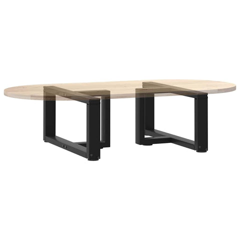 vidaXL Coffee Table Legs T-Shaped 2 pcs Black 60x25x(30-31) cm Steel